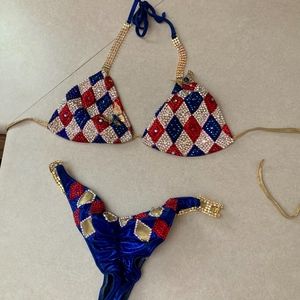 Custom Designed Red White Blue Bikini